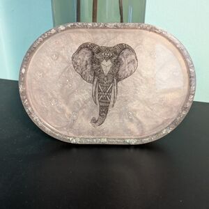 Pink Elephant Oval Tray